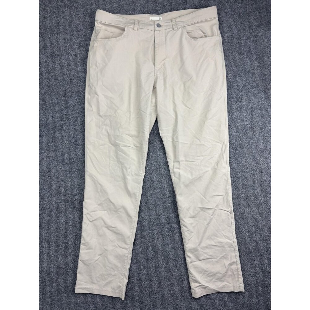 Tasc Performance Pants Mens 36x34 Beige Straight Leg Bamboo Blend Stretch Casual